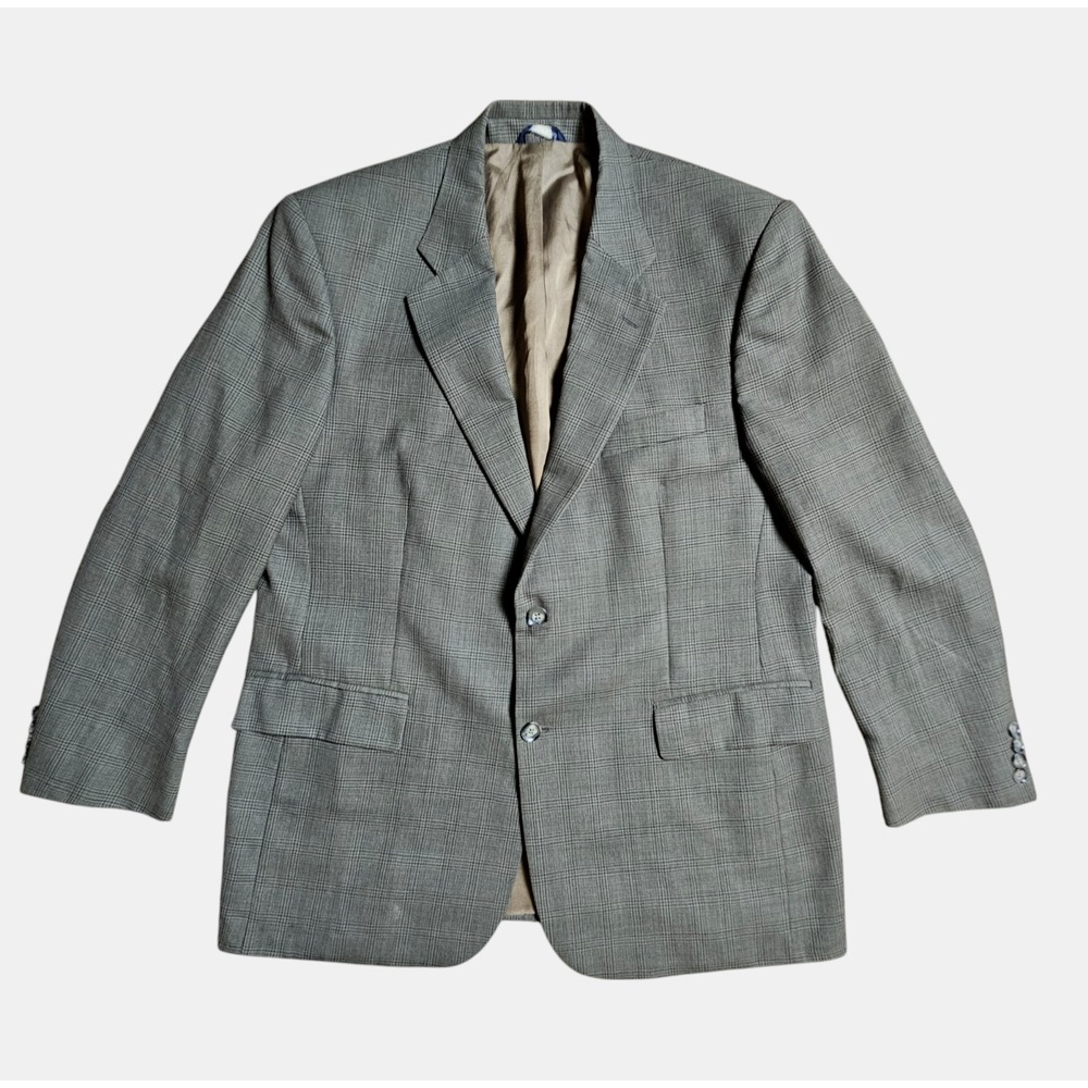 Brooks Brothers 346 Wool Suit Jacket Sport‎ Coat Blazer Plaid Houndstooth 44R